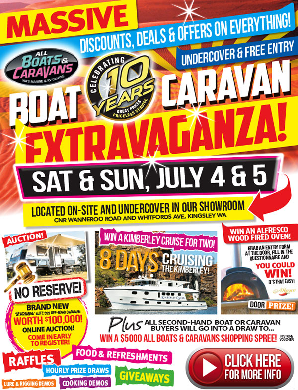 all boats and caravans extravaganza 2015 july perth tackle hq