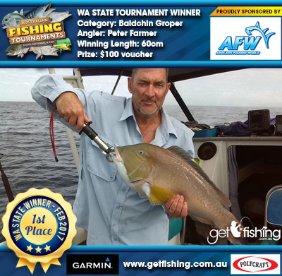 Baldchin Groper 60cm Peter Farmer Anglers Fishing World $100 voucher