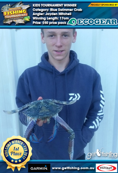 Blue Swimmer Crab 17cm Jayden Mitchell Ecogear $50 prize pack