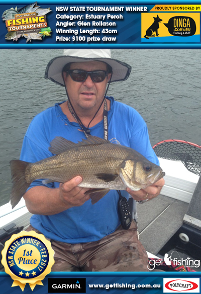 Estuary Perch 43cm Glen Rollason Dinga Fishing $100 prize draw