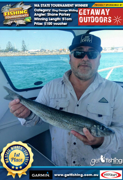 King George Whiting 51cm Shane Parkey Getaway Outdoors $100 voucher