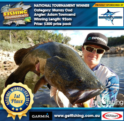 Murray Cod 92cm Adam Townsend Richter Lures $300 prize pack