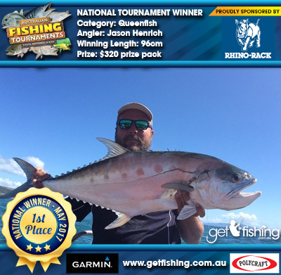 Queenfish 96cm Jason Henrich Rhino Rack $320 prize pack