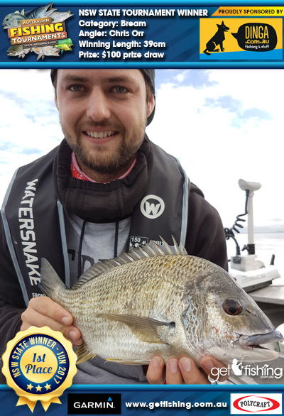 Bream 39cm Chris Orr Dinga Fishing $100 prize draw