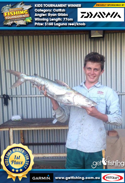 Catfish 77cm Ryan Gibbs Daiwa $160 Laguna reel/knob