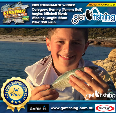Herring (Tommy Ruff) 22cm Mitchell Morris Get Fishing $50 cash