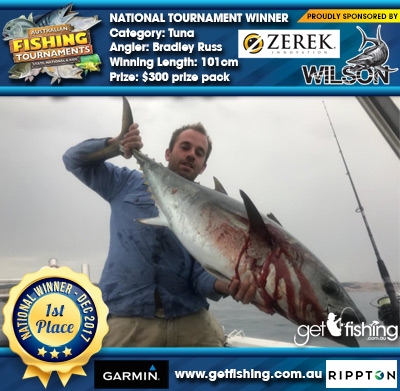 Tuna 101cm Bradley Russ Wilson/Zerek $300 prize pack