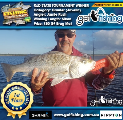 Grunter (Javelin) 60cm Jamie Rush Get Fishing $50 GF Brag Mat