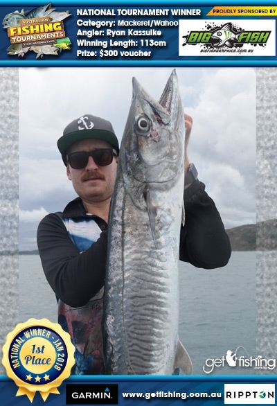 Mackerel/Wahoo 113cm Ryan Kassulke Bigfish Graphics $300 voucher