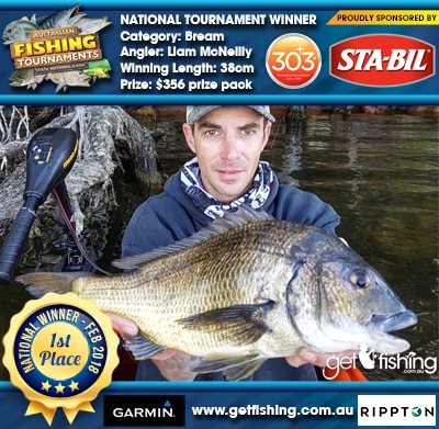 Bream 38cm Liam McNeilly STA-BIL Marine and 303 Protectants and Cleaners $356 prize pack