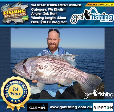 WA Dhufish 82cm Zak Hart Get Fishing $50 GF Brag Mat