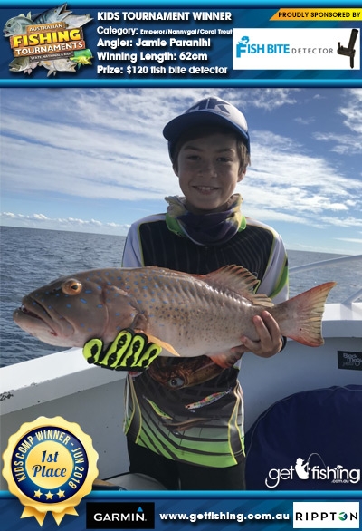 Emperor/Nannygai/Coral Trout 62cm Jamie Paranihi Fish Bite Detector $120 fish bite detector