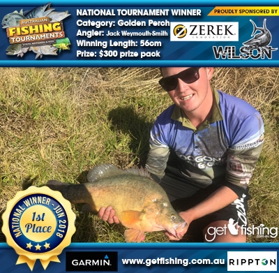 Golden Perch 56cm Jack Weymouth-Smith Wilson/Zerek $300 prize pack