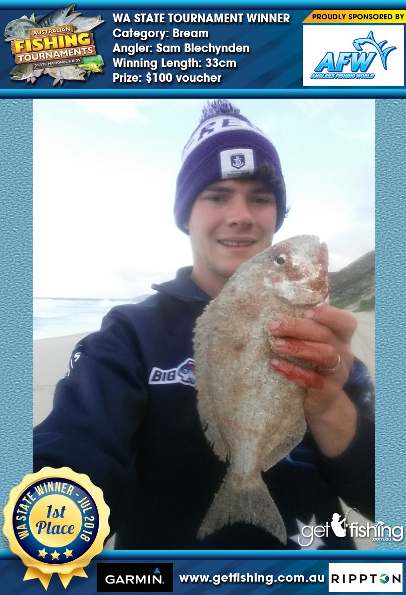 Bream 33cm Sam Blechynden Anglers Fishing World $100 voucher