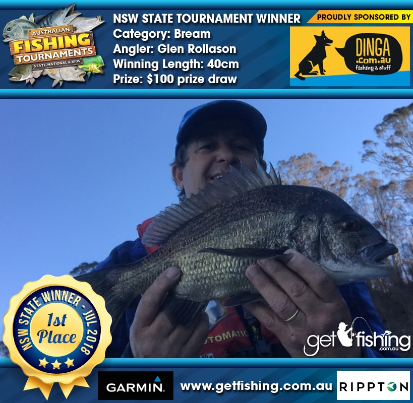 Bream 40cm Glen Rollason Dinga Fishing $100 prize draw