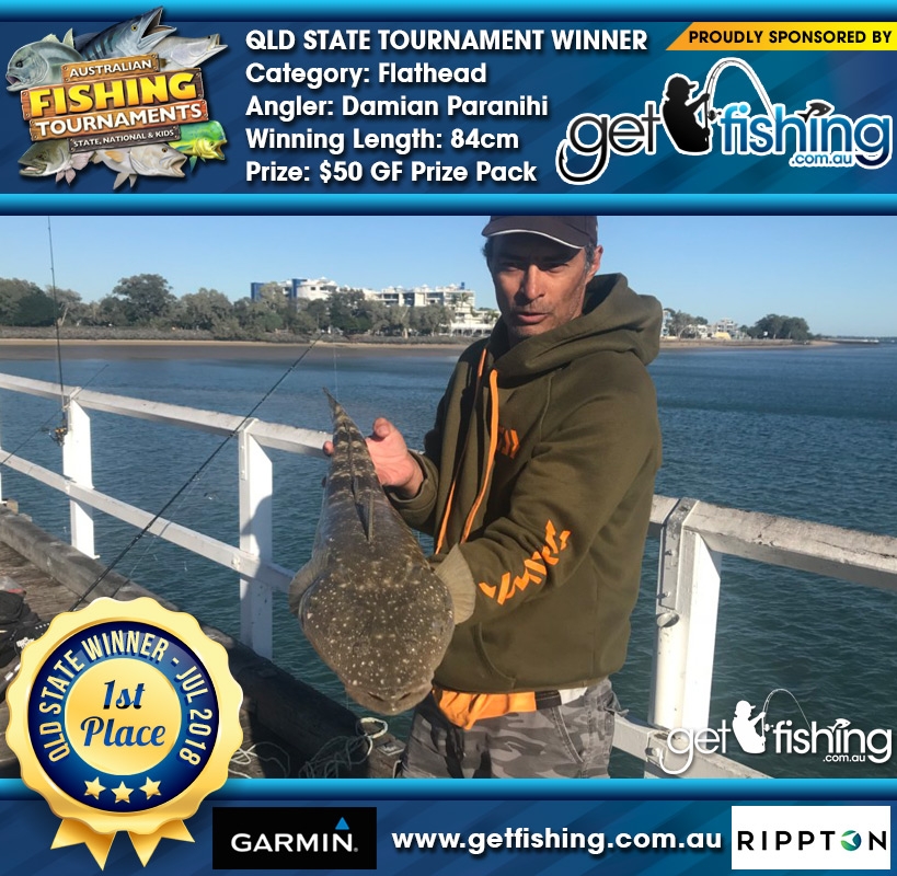 Flathead 84cm Damian Paranihi Get Fishing $50 GF Prize Pack