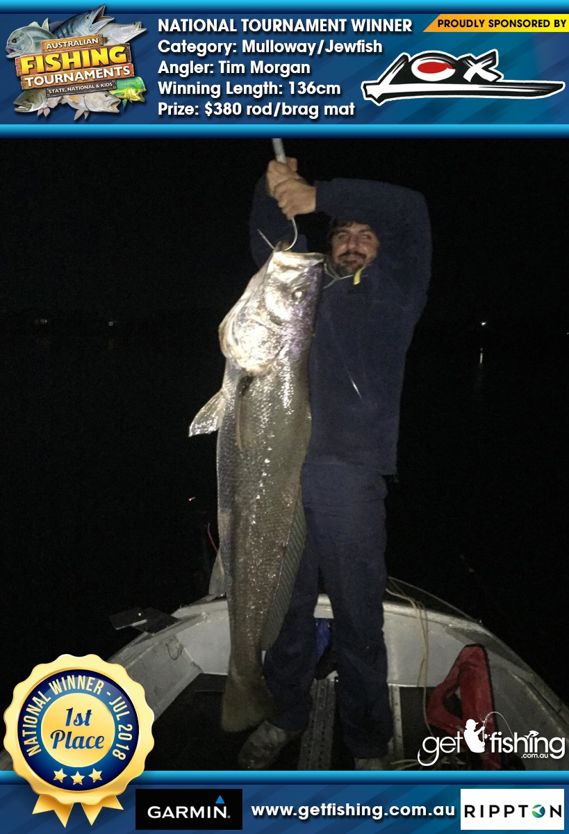 Mulloway/Jewfish 136cm Tim Morgan Lox $380 rod/brag mat
