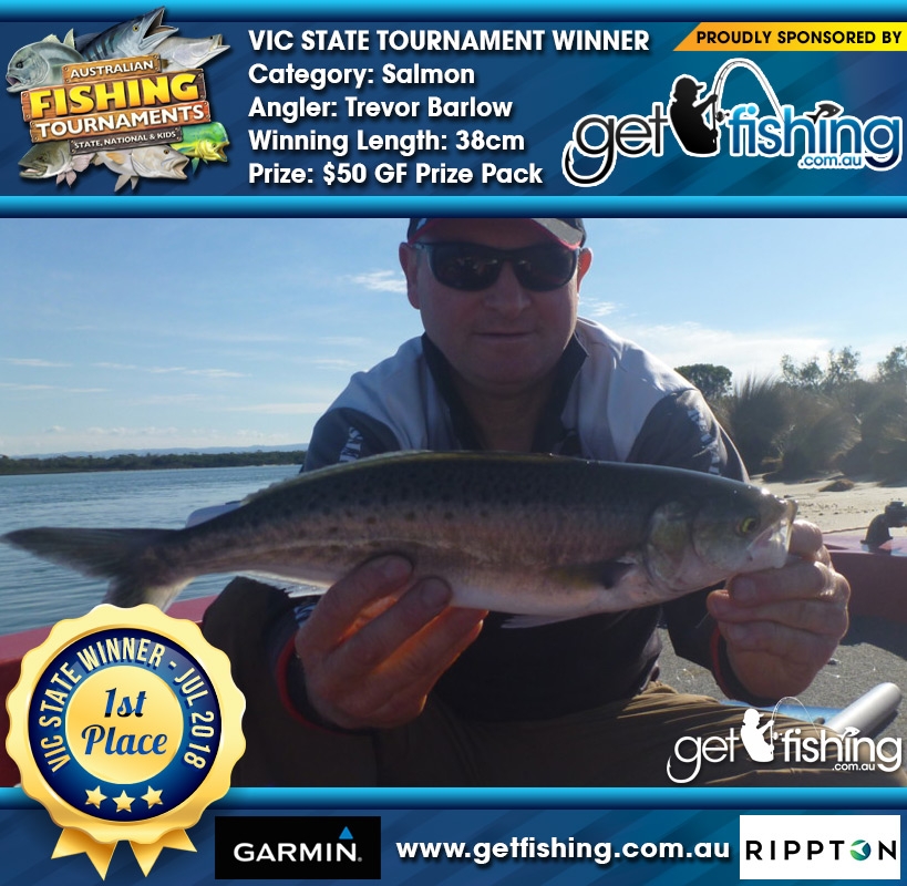 Salmon 38cm Trevor Barlow Get Fishing $50 GF Prize Pack