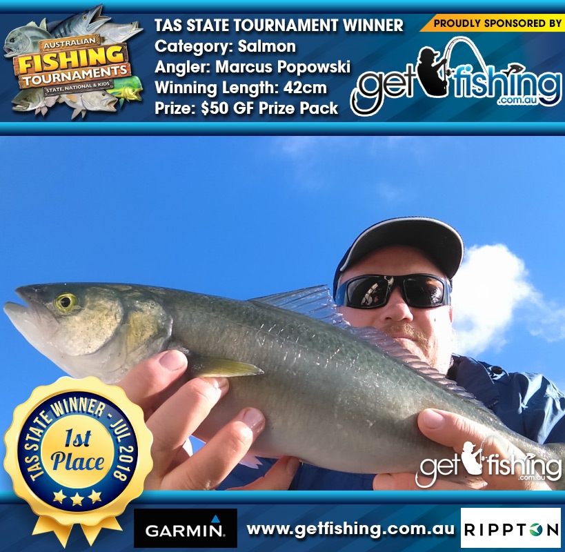 Salmon 42cm Marcus Popowski Get Fishing $50 GF Prize Pack