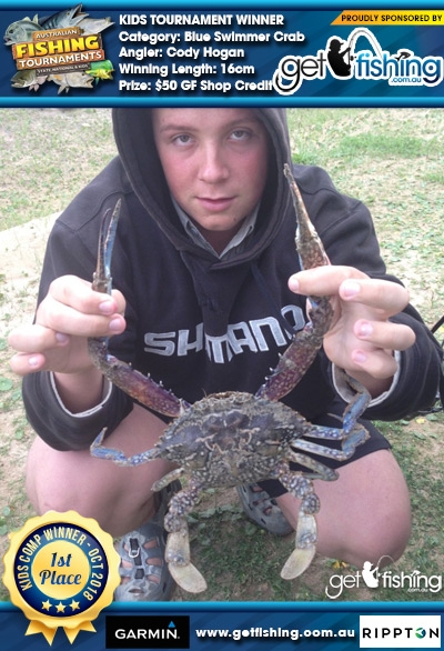 Blue Swimmer Crab 16cm Cody Hogan Get Fishing $50 GF Shop Credit