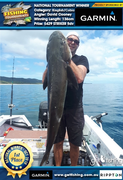 Kingfish/Cobia 136cm David Cooney Garmin $429 STRIKER 5dv