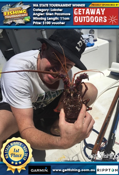 Lobster 11cm Glen Passmore Getaway Outdoors $100 voucher