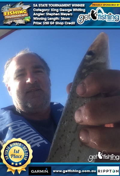 King George Whiting 36cm Stephen Meyers Get Fishing $50 GF Shop Credit