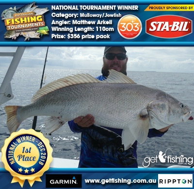 Mulloway/Jewfish 110cm Matthew Arkell STA-BIL Marine and 303 Protectants and Cleaners $356 prize pack