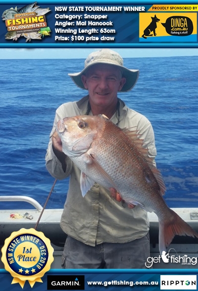 Snapper 63cm Mal Hancock Dinga Fishing $100 prize draw