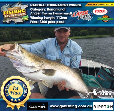 Barramundi 112cm Thomas Blennerhassett Eagle Claw/Yo-Zuri $300 prize pack