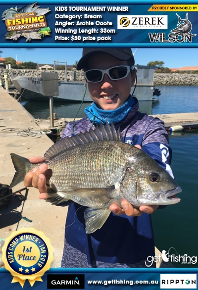 Bream 33cm Archie Coote Wilson & Zerek $50 prize pack