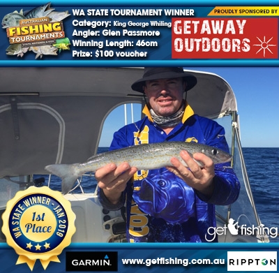 King George Whiting 46cm Glen Passmore Getaway Outdoors $100 voucher