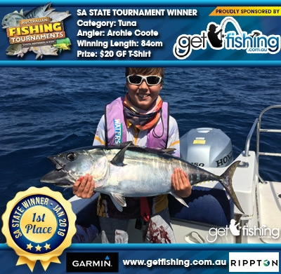 Tuna 84cm Archie Coote Get Fishing $20 GF T-Shirt