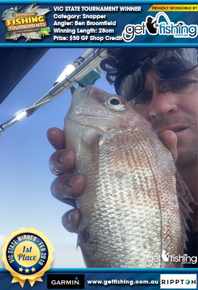 Snapper 28cm Ben Broomfield Get Fishing $50 GF Shop Credit