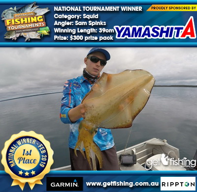 Squid 39cm Sam Spinks Yamashita $300 prize pack