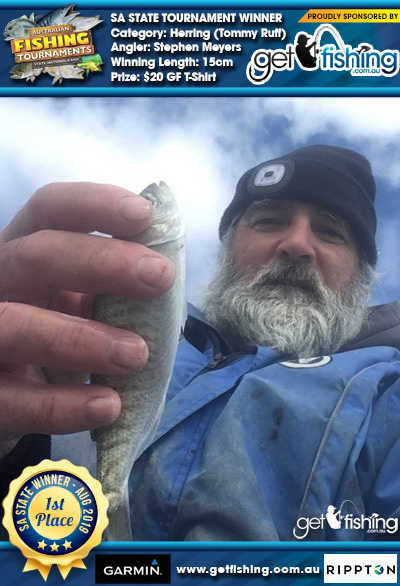 Herring (Tommy Ruff) 15cm Stephen Meyers Get Fishing $20 GF T-Shirt
