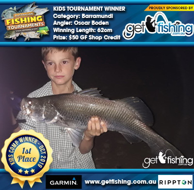 Barramundi 62cm Oscar Boden Get Fishing $50 GF Shop Credit