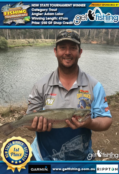 Trout 47cm Adam Lalor Get Fishing $50 GF Shop Credit