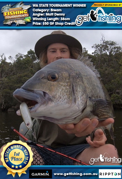 Bream 38cm Matt Denny Get Fishing $50 GF Shop Credit