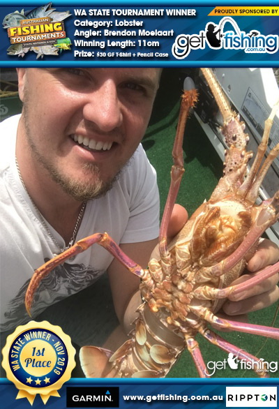 Lobster 11cm Brendon Moelaart Get Fishing $20 GF T-Shirt + Pencil Case